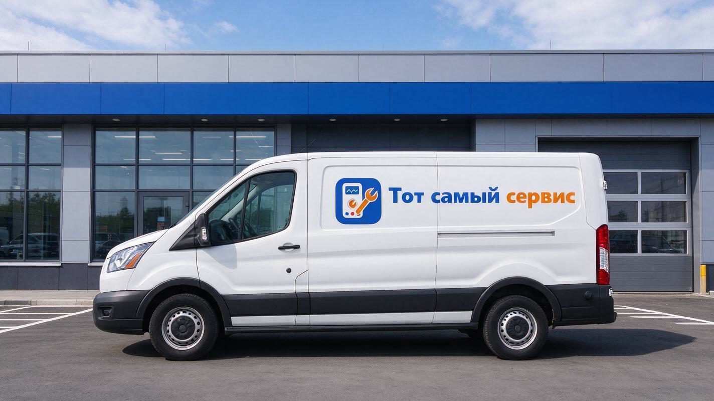 Фургон сервисного центра «СЦ ТотСамыйСервис» с логотипом